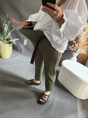 Nohavice s opaskom Italy-khaki