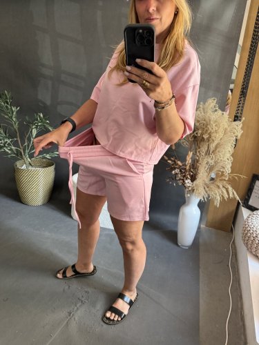Souprava Tričko a šortky Bavlna-pink
