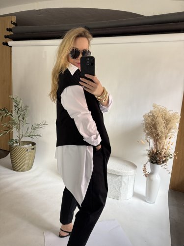 Tričko asymetrické-čierné