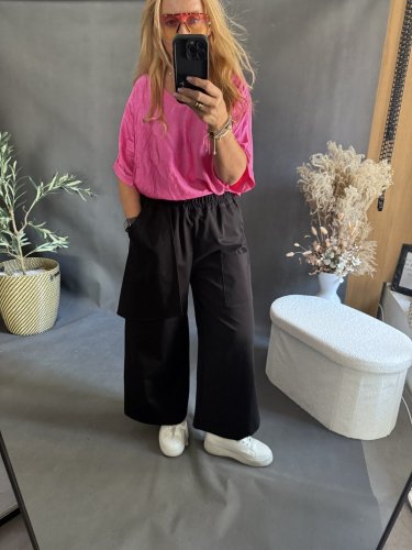 Nohavice s vreckom Sun asymetrický strih-čierné