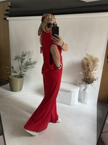 Set Pamy-dlhé tričko-čiervený