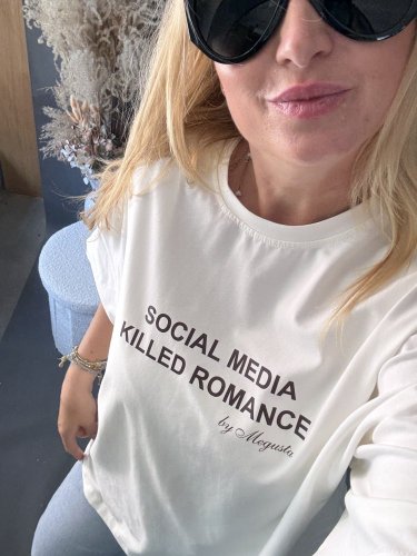 Tričko Social madia-bielé