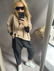 Kabátek lehký asymetrický SUN-cognac