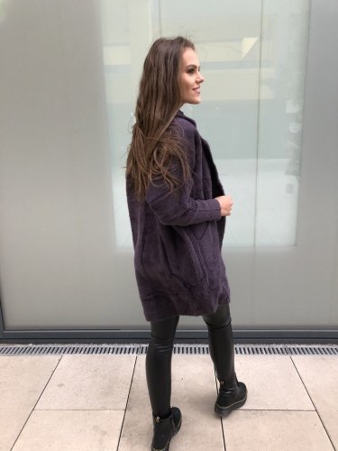 Kabát Elen dlhý - barva: hořticová