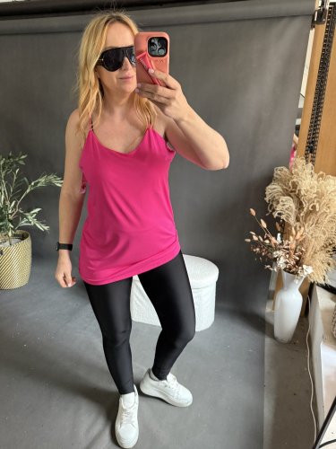 Tílko na postavu BIG špagetové ramínka na M-3XL-růžové