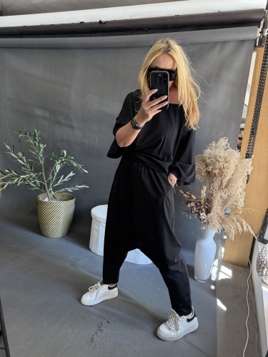 Kalhoty nasrávací Tencil-černá