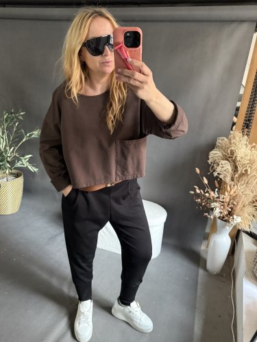 Tričko Sum s kapsou 2-hnědé