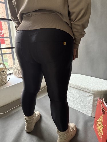 BODYSLIM LEGÍNY S PROŠITÍM - ČERNÁ - Velikost: XL