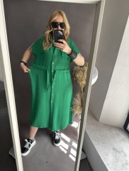 Šaty v štýle košele Newlife-zelené