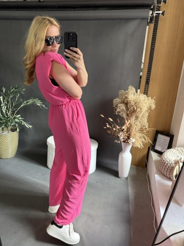 Overal Flower-růžová