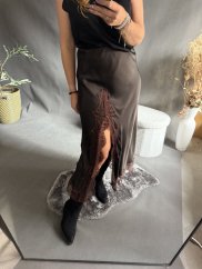 Sukně krajka-hnědá