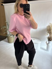 Tričko s vypchávkami Star -neoprén nekrčivý-pink