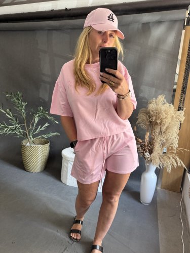 Souprava Tričko a šortky Bavlna-pink