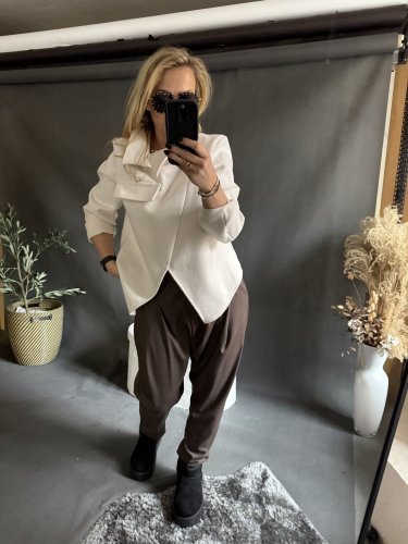 Nohavice Blair bavlnené- hnědé