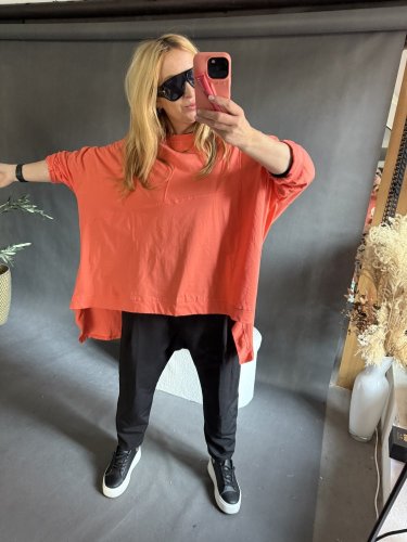 Tričko/tunika plus size-oranžová