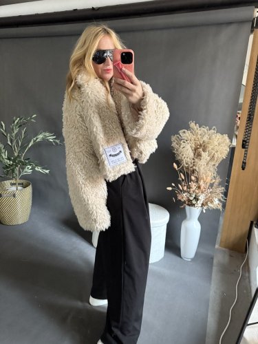 Kabát Teddy-béžový