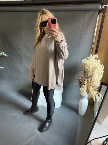 Tričko/tunika plus size-béžová