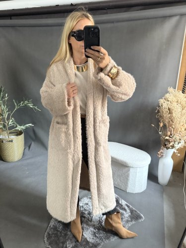 Kabát/cardigan Meccuch-béžový