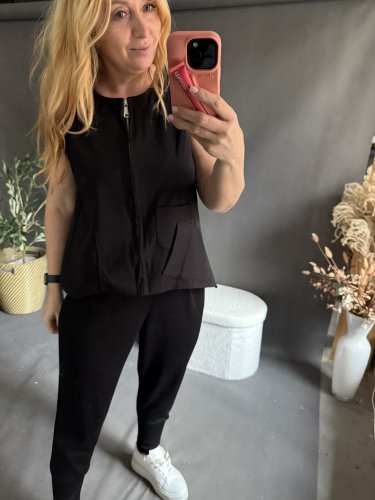 Vesta Oboustranná na zip/knoflíky SUN-černá