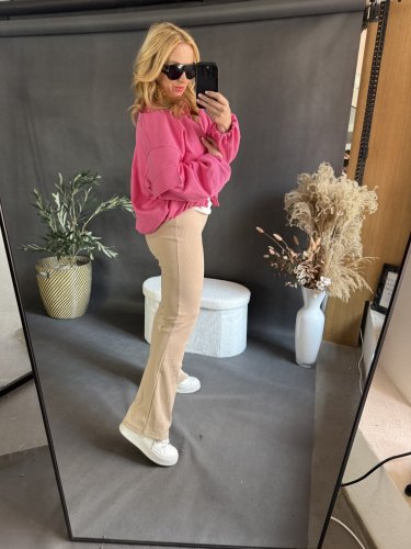 Legíny do zvonu-béžové