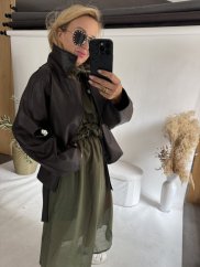 Šaty Business Tencel-khaki