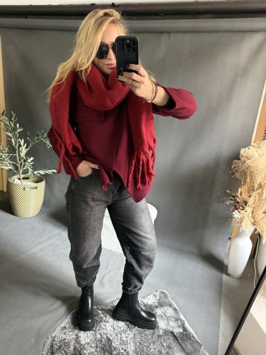 Šála oversize bordeaux