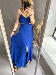Modré šaty s průstřihy Mauritius