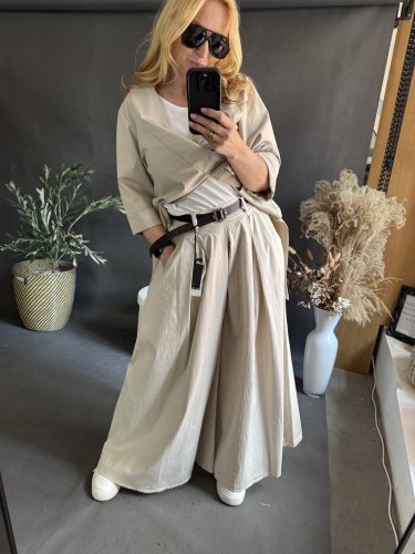 Kalhoty Pantagonna ve stylu sukně -béžové