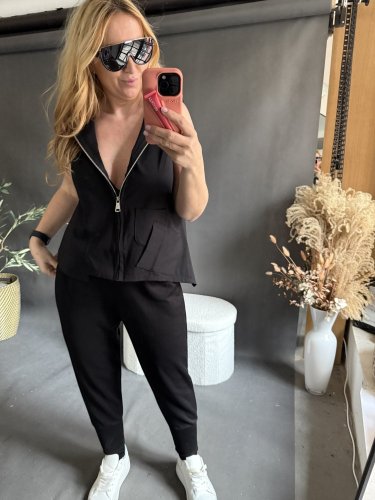 Vesta Oboustranná na zip/knoflíky SUN-černá