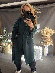 Kabát Sun s páskem-petrolej