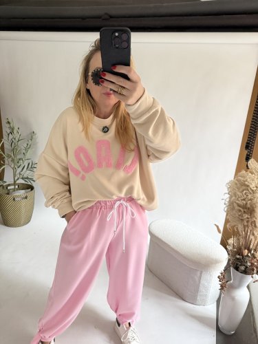 Nohavice Flowy hariem-pink