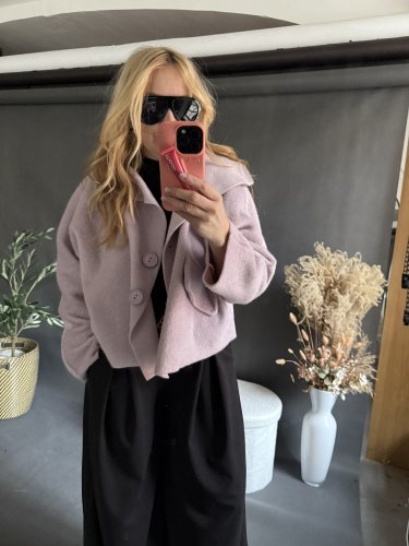 Kabátek Crop Miss zateplený-růžový