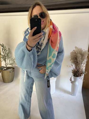 Šála Love dog modrá