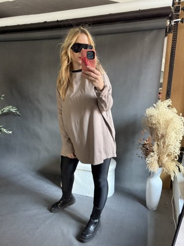 Tričko/tunika plus size-béžová