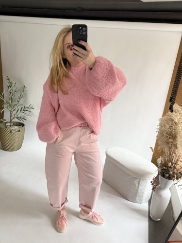 Nohavice Luisa Baloon-pudrové