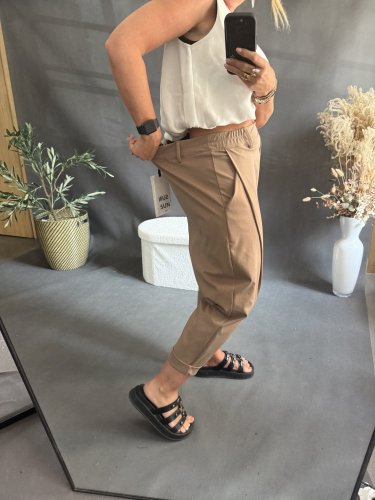 Nohavice SUN bez gombíka do 3XL-camel