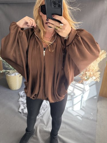 Bomber saténový hnědý