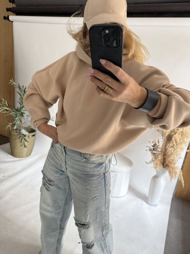 Mikina na sťahovanie Life-beige