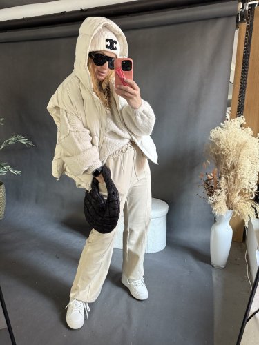 Teplákové nohavice Tara-béžové