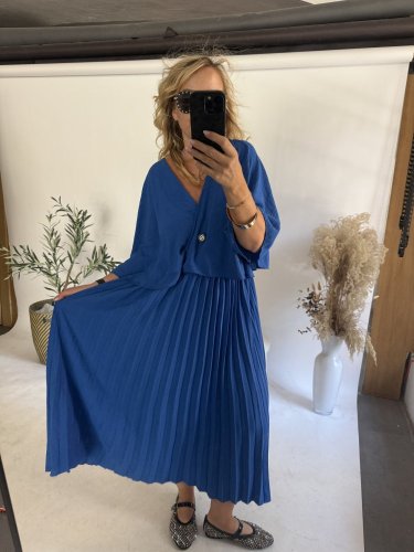 Šaty MOON-oversize postava 38-50-modré