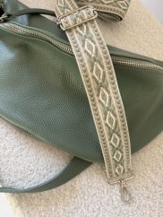 Popruh ke kabelce nebo ke Cupholder-stříbrné kování-Maroko světle zelený-KOPIE