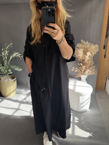 Šaty košilové dlouhé černé