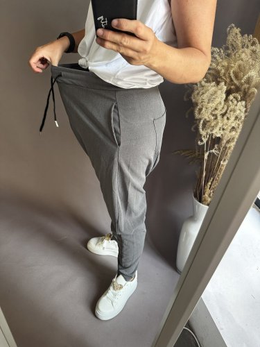 Tepláky nasrávací Velvet-šedé