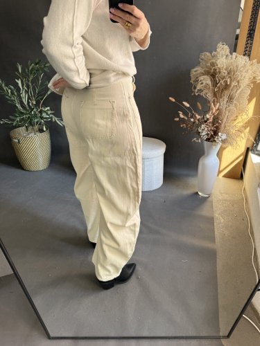 Džínsy Barrel USA- krémové