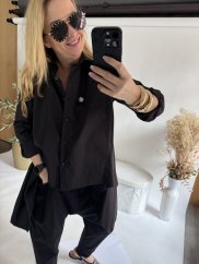 Košeľa Sun asymetrická-čierná