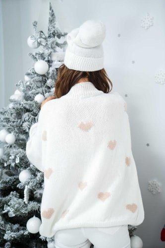 Svetr Christmas Kisses-white nude