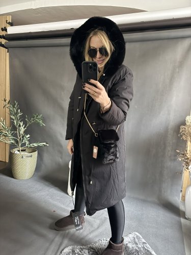Bunda/Parka Sissi-Oboustranná-černá