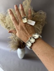 Náramok Silver-nastaviteľný-na gumičke-Oceľ