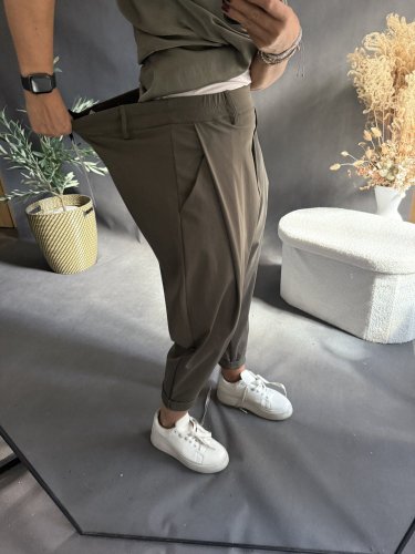 Nohavice SUN bez gombíka do 3XL-khaki