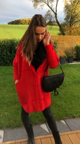 Kabát Elen dlhý - barva: Červená